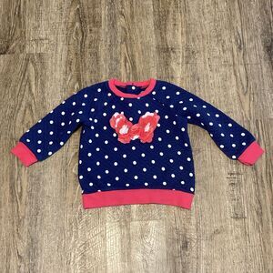 Little Me Cute Girls SweatShirt ~ Sz 2T ~ Pink & Blue ~ Polka Dots ~Long Sleeve